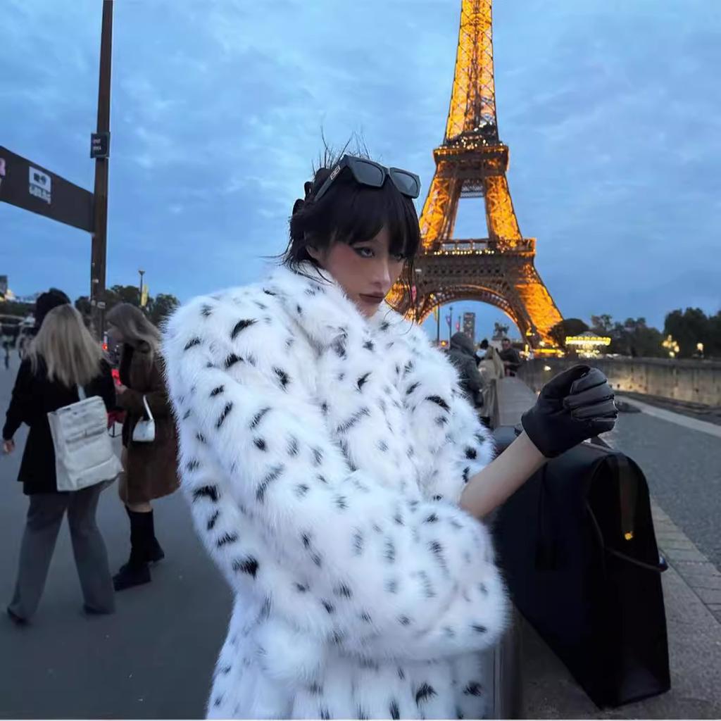 Зимняя новая женская одежда костюм воротник лисьего меха имитация пальто удлиненный свободный тренчкот