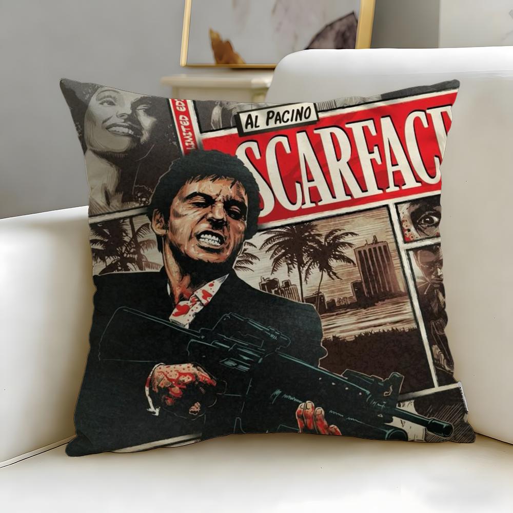 Hot Ssscarfaceing Cushion Cover Soft EasyWash Pillow Case Versatile for Couch Bed Travel and Office