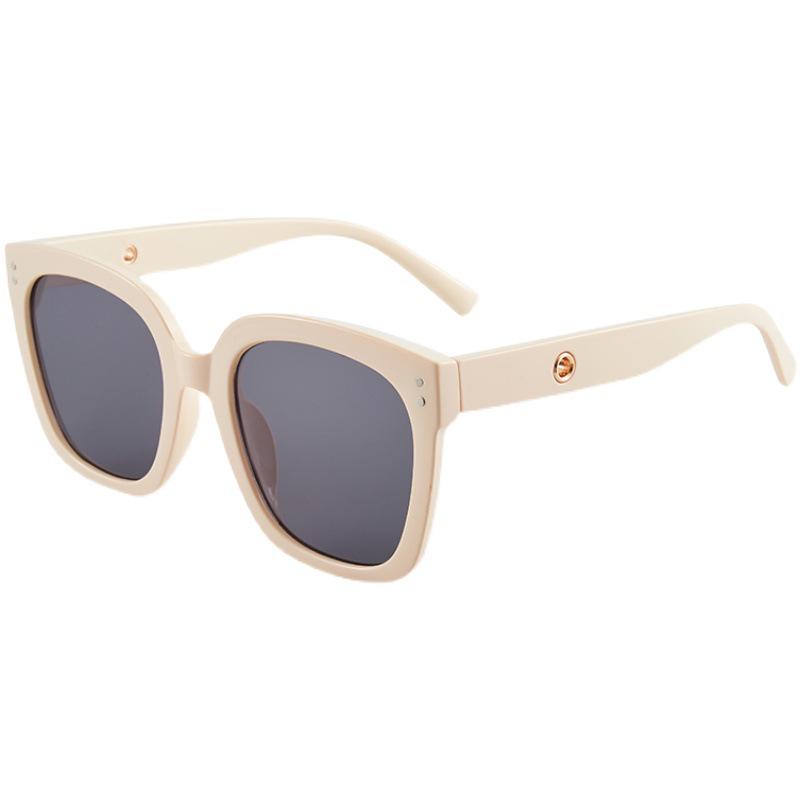 Большие узкие квадратные солнцезащитные очки, защита от УФ, стиль Дженни, модные унисекс очки (белый)