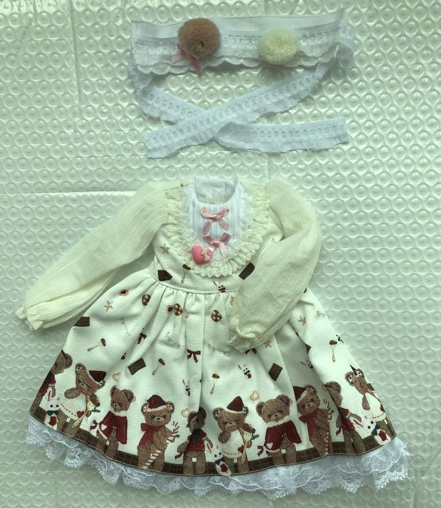 ABUNDANTDOODS 13 14 16 Кукла BJD Шарнирная кукла Длинное платье Наряд горничной Милая принцесса Длинные рукава Стиль Лолиты Цельный костюм (14 (СУМ), белый)