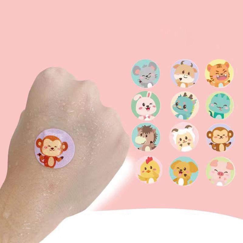 120 шт./компл., детский круглый пластырь, вакцинный шприц для инъекций, пластырь с отверстием, пластырь для ран, водонепроницаемые клейкие повязки