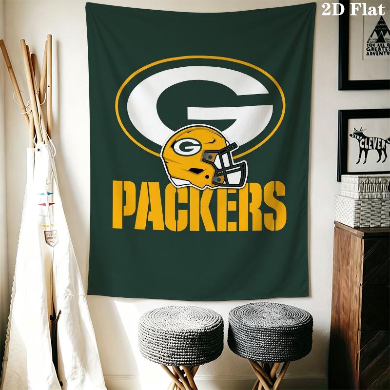 Green Bay Packers Wall Tapestry Aesthetic Wall Hanging Printed Fabric Blanket Decorative Tapestries for Bedroom Living Room Home Decor