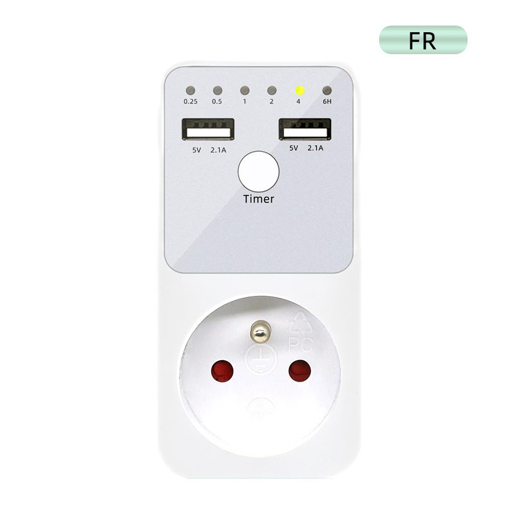 Programmable Countdown Timer Socket Electrical Intelligent 6HR Socket for USB Interface Switch with EU US UK FR Plug