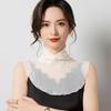 Breathable Silk Mesh Scarf Windproof Sun Protection Scarf New Fake Collar Scarf  Women