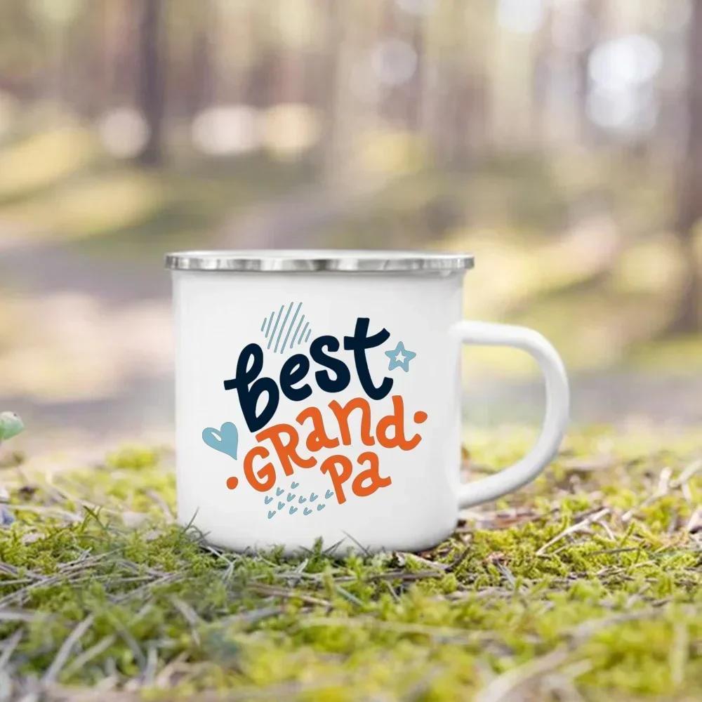 Кофе Пиво Чашки Напиток Вино Сок Кружка Лучший Дедушка в Мире Напечатанные Эмалированные Кружки Десерт Какао Молоко Кружка с Ручкой Лучший Подарок