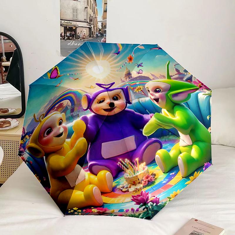 Tele-tubbies Celebration Umbrella 8-Frame for Travel, camping, Casual Lightweight Portable Umbrella, Essential for every family Holidays Gift