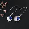 Элегантные синие серьги-крючки с кристаллами в виде капли и бутонов орхидей, подвесные серьги-подвески, аксессуар, ювелирные изделия, свадебные, для помолвки, женские серьги