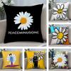 Наволочка Daisy P-PEACEMINUSONE, плюшевая ткань, мягкая, двусторонняя печать, чехол для диванной подушки, наволочки для декоративных подушек
