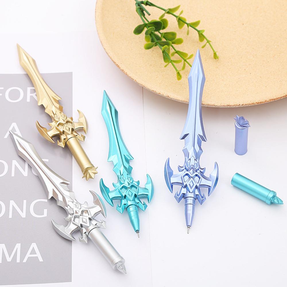 Нетоксичная канцелярская гелевая ручка в форме меча, износостойкая, симпатичная ручка для подписи, студент