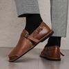 Fashion Brand Handmade Men's Casual Shoes Classic Retro Style Leather Loafers Soft Sole Comfort Commuting Business Office Leather Shoes