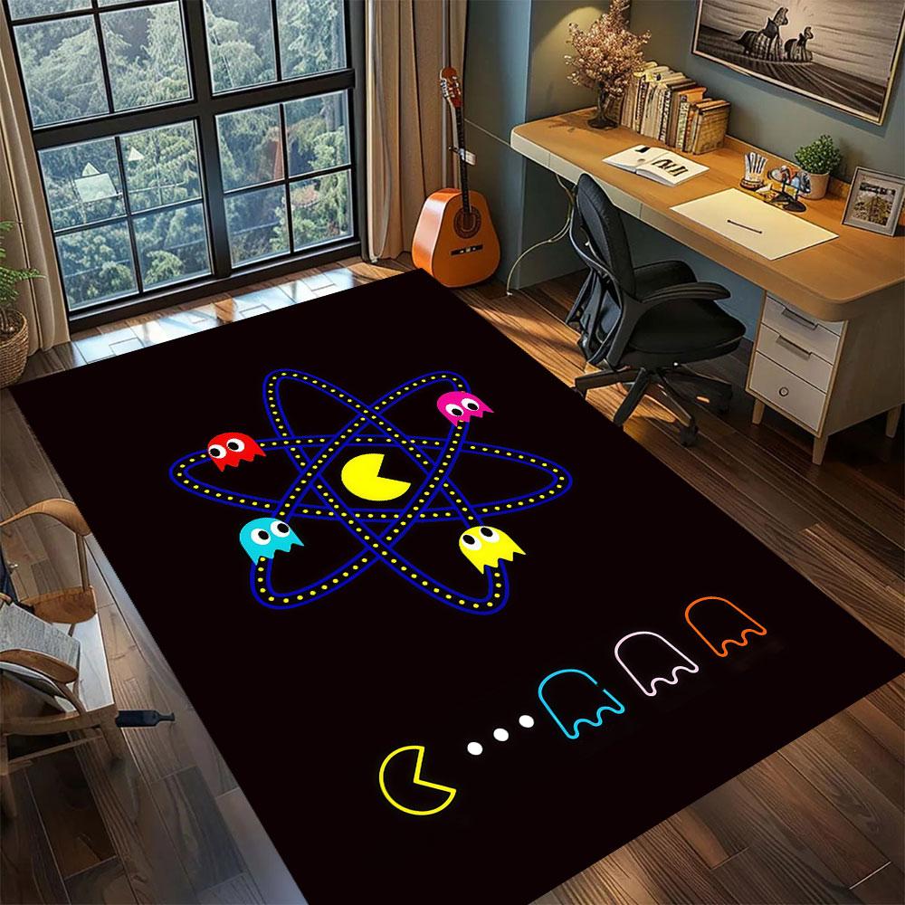 Ковер PacMan для гостиной, спальни, домашнего декора, крутой коврик с персонажем из фильма, игровой коврик для пола