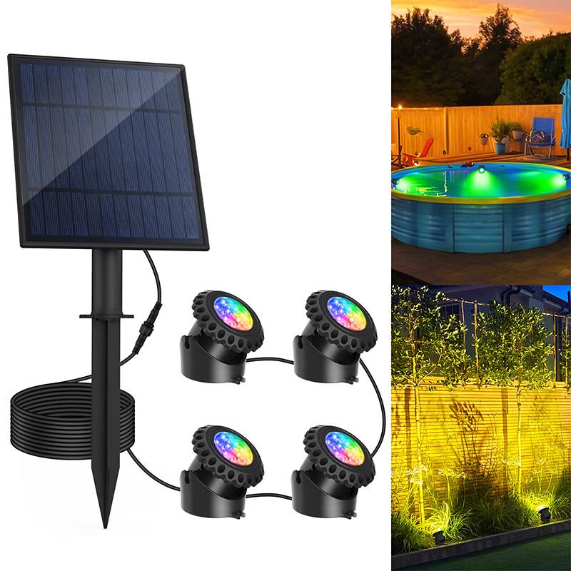 Подводный светодиодный светильник Nufeng Solar RGB с основанием