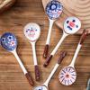 Gift Set Household Ceramic Spoon Hand-Painted High-Value Long-Handled Spoon Creative Dessert Spoon Eco-Friendly Underglaze Paint