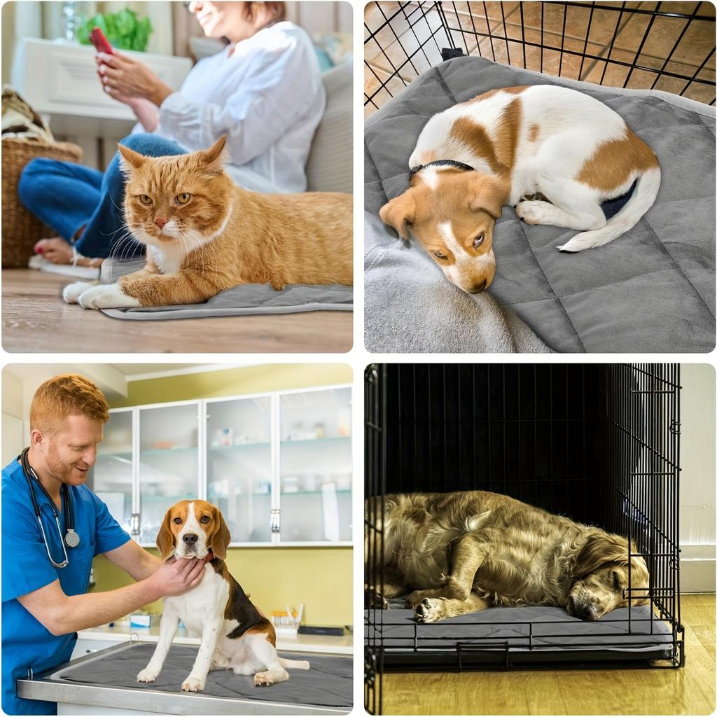 Cozy Self-Warming Pet Mat for Dogs & Cats - Extra Warm Thermal Bed with Non-Slip Bottom, Durable & Machine-Washable, Ideal for Indoor/Outdoor Use
