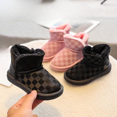 Зимние новые мальчиковые и кожаные водонепроницаемые сноубутсы