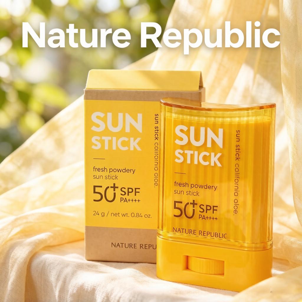 Nature Republic California Aloe Fresh Пудровый солнцезащитный стик SPF 50+ PA++++ 24 г