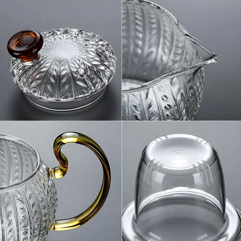 Стеклянный чайник Термостойкий Утолщенный чайник Разделение чая и воды Стеклянный чайник Чайный фильтр-инфузор Высокий боросиликат Китайский чайный сервиз