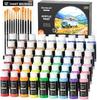 Shuttle Art Acrylic 54 with 12 Large Capacity and Fluorescent for and Tole Painting On and Art Supplies for and Professionals Paints, Colors, Brushes,
