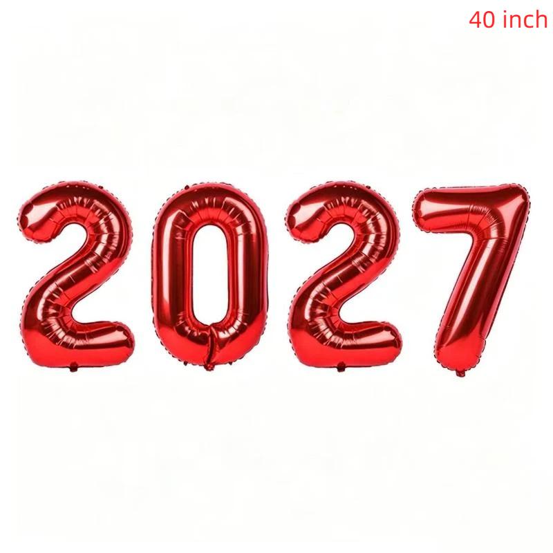 2027 Золотые Короны Фольгированные Цифровые Шары 16 Дюймов Устойчивые к Царапинам для Новогодней Детской Тематической Вечеринки Декор Принадлежности