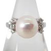 [Б/у]/Mikimoto Pt900 Pearl/Бриллиантовое кольцо/8.5/g416-94
