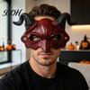 Soft Foam Demon Mask Horn Mask, Halloween Devil Head Cosplay Prop, Masquerade Detailed Horned Party Horror Costume Accessory, Carnival Trick or Treat