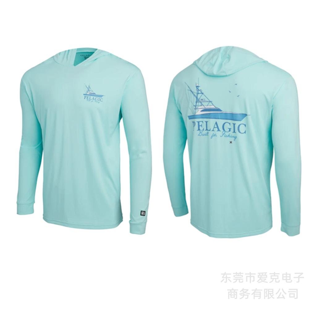 Pelagic Hooded Fishing Suit Men's Summer Sunscreen Quick-Drying Fishing Shirt Outdoor Sportswear Breathable Top