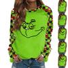 Women's Fashion Casual Long Sleeve Christmas Printed  Neck Sweatshirt Top