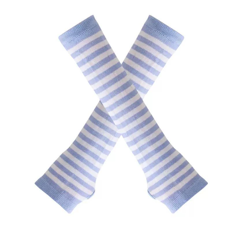 32СМ Темно-полосатые вязаные митенки - Осенне-зимний стиль