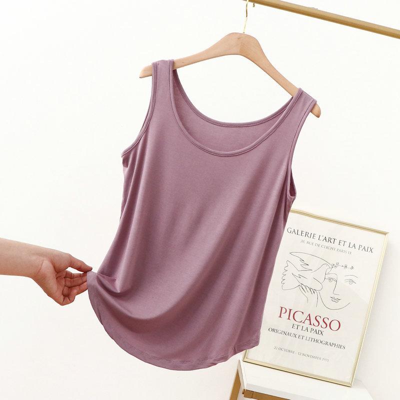 Майки из модала с круглым вырезом от XL до 6XL, летняя женская майка, тонкая свободная футболка без рукавов, однотонная футболка, большой размер