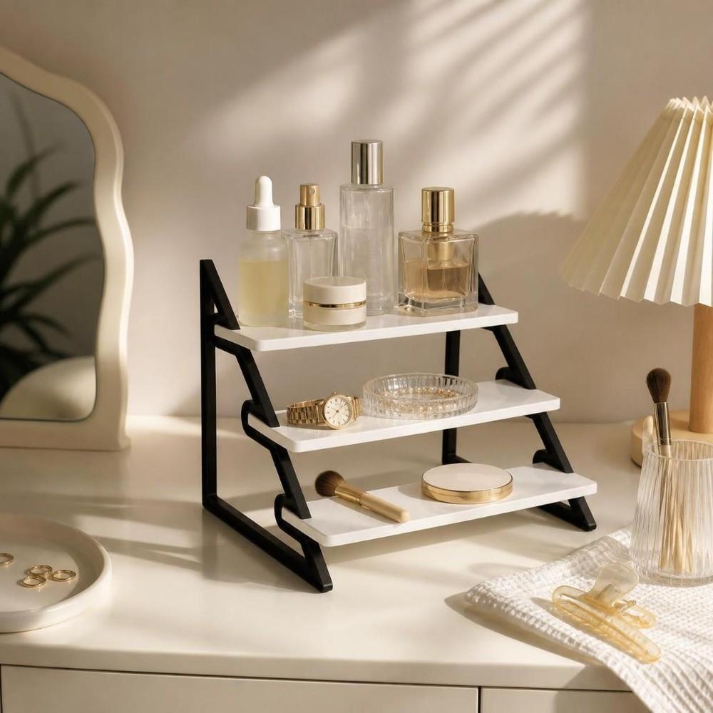 3D Printing Cosmetic Perfume Storage Rack 3 Tier Seasoning Organizer Doll Model Shelf Collectibles