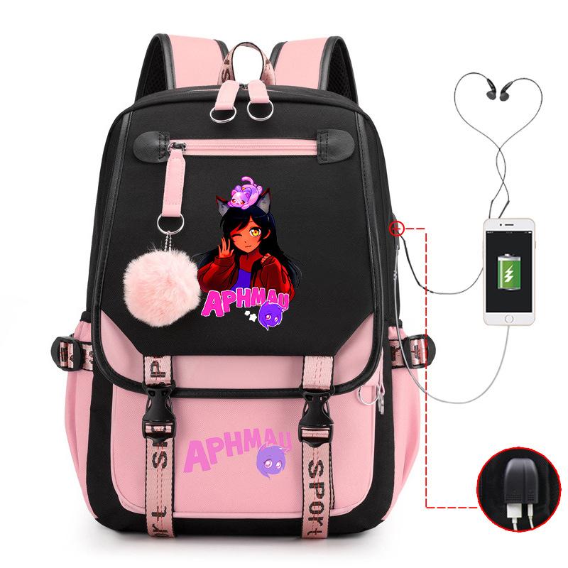 Harajuku Simple and Versatile Aphmau Junior High School Student School Bag Female Lightweight Large Capacity Middle School Student Backpack