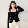 Spring New Women's Lace Stitching Velvet Inner Sexy V-Neck Shirt