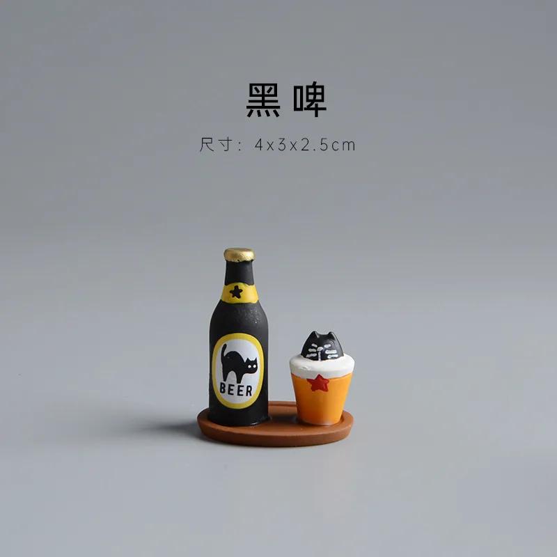 ZAKKA Милый Мультяшный Чайный Кот Украшение Смоляные Фигурки Поделки Кукольный Домик Суши Упаковка Миниатюрный Декор Дома Настольные Аксессуары Подарок