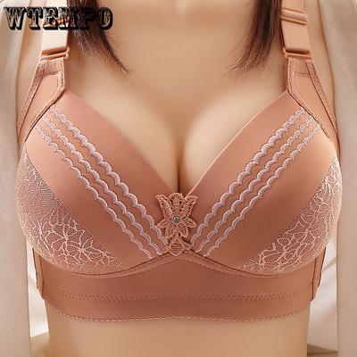 Бюстгальтер большого размера с тонкой чашкой для женщин без косточек, красивое белье для спины, регулируемый бюстгальтер с застежкой спереди