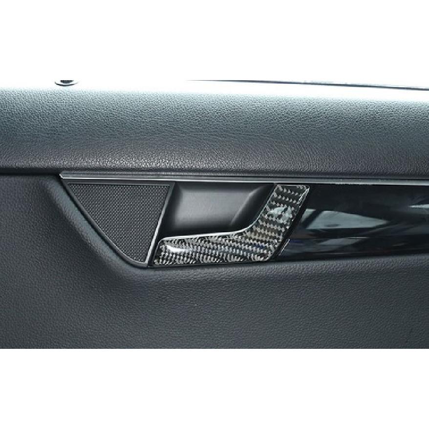 For Benz C-Class 2008-2014 Real Carbon Fiber Inner Door Handle Lock Sticker Trim