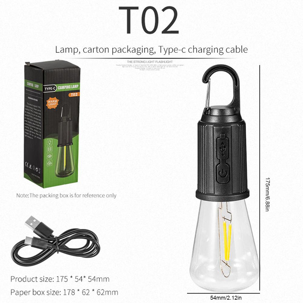 1-10PCS Portable Keychain Light 600mAh Camping Flashlight Type-C Rechargeable Outdoor Mini Lantern with Hook for Hiking Fishing