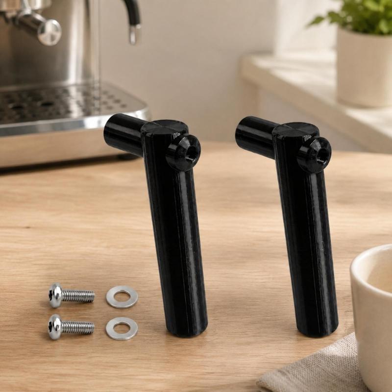 2-Pack Black Milk Pitcher Handles with Threaded Mounting Openings for ES601, ES655, and ES701 Coffee Systems with Listed Repair Hardware