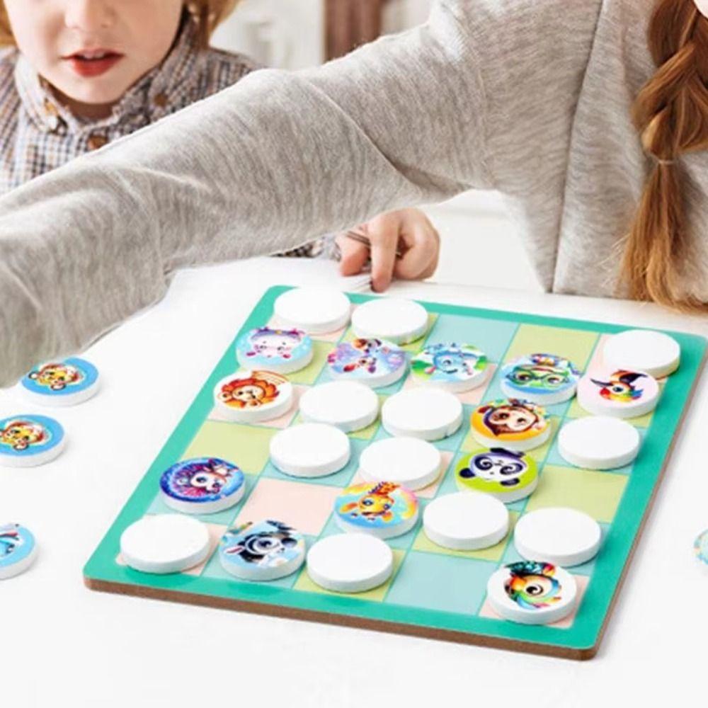 Flip Tic-Tac-Toe Table Game Tictactoe Animal Matching Board Game Parent-Child Interaction