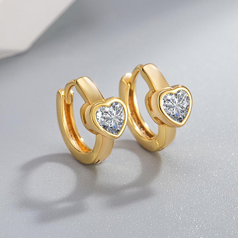 New 925 Sterling Silver Earrings Luxury 18k Heart High Quality for Women Wedding Jewelry Classic Female Accessories Gifts Party