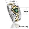 Elegant Women Silver and Gold Color Fashion Ring Hollow Out Inlaid Blue Stone Engagement Rings for Women Wedding Jewelry