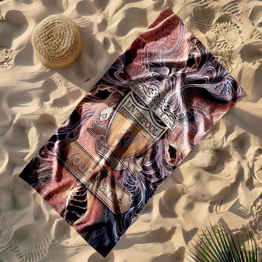 Liverpool Customized Name Beach Towel Super Soft Microfiber Quickdry Fabric Suitable for Swimming Gym Camping Yoga Vacation