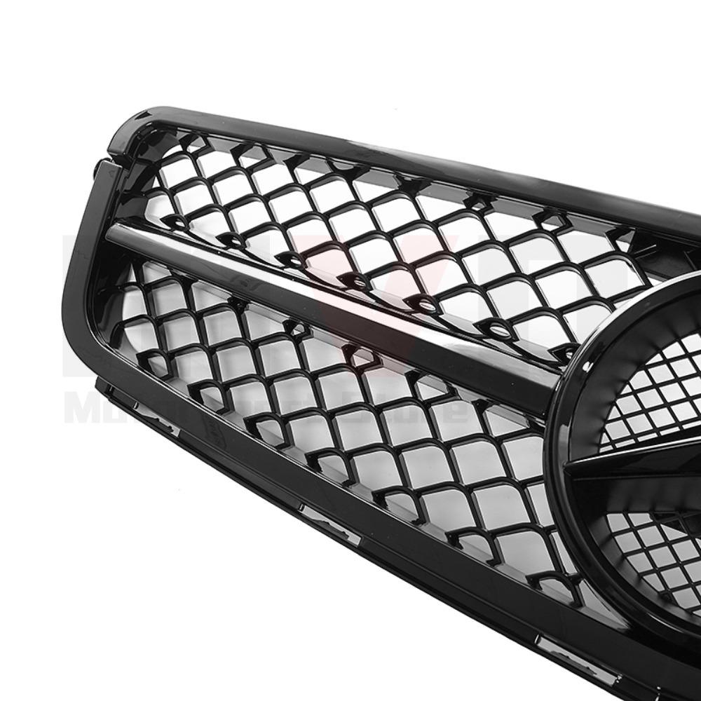 CRI1Glossy Black AMG Style Bumper Grille Grill With OE Style Emblem Logo For Mercedes Benz C-Class W204 2008-14 C180 C200 C250 C350