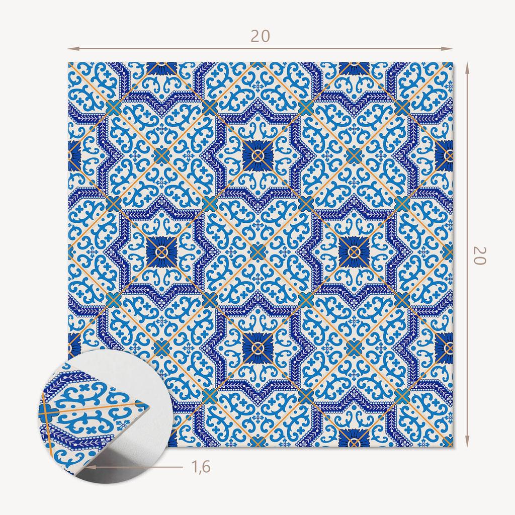 Kafelki Winylowe Z Nadrukiem - Dekoracja Do Sypialni Wzór Z Ornamentalnymi Motywami 20X20X20 Cm