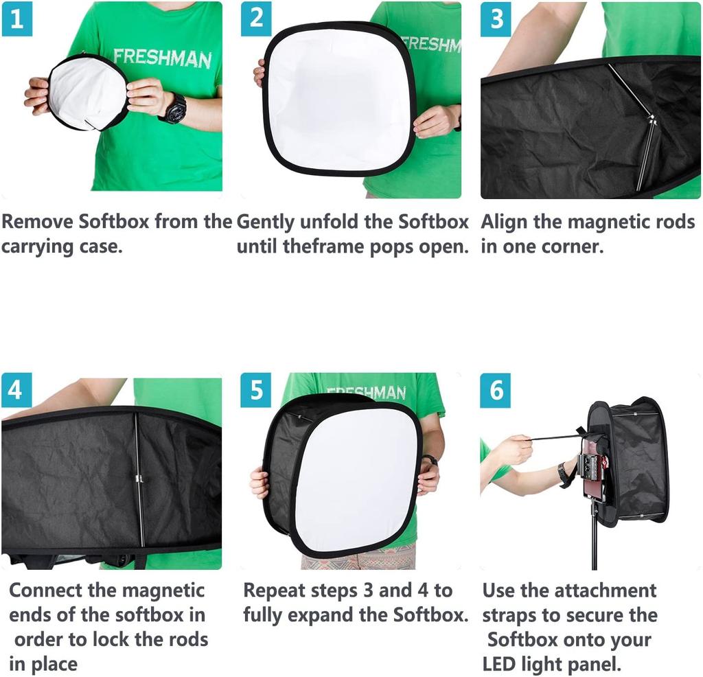 Neewer Складной рассеиватель софтбокса, совместимый с видеосветом 660 480, внешний 16,3"x6,5" внутренний 9,8"x8,7" для портретной видеосъемки в фотостудии