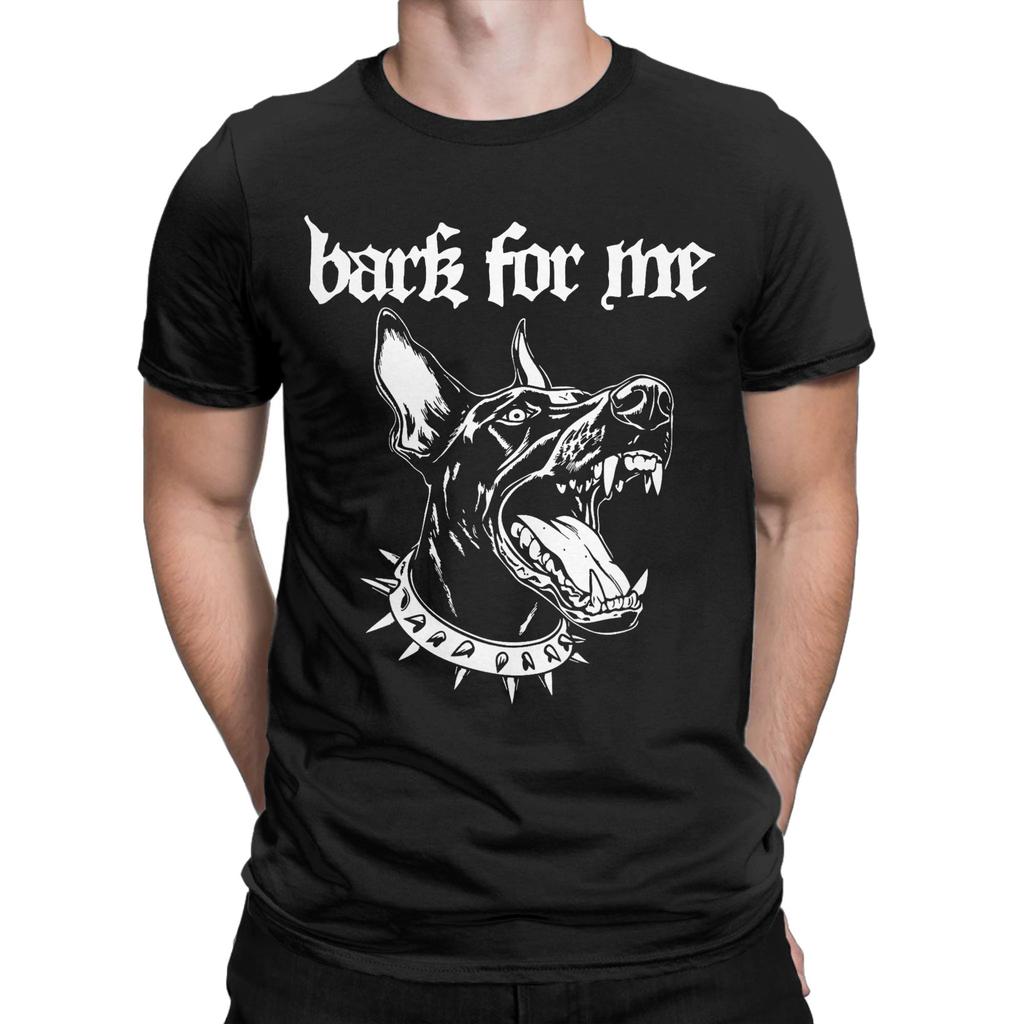 Bark for Me Fierce Doberman Blackletter Aesthetic Dog Lover Mens T Shirts Awesome Tees Short Sleeve Round Collar TShirt Cotton