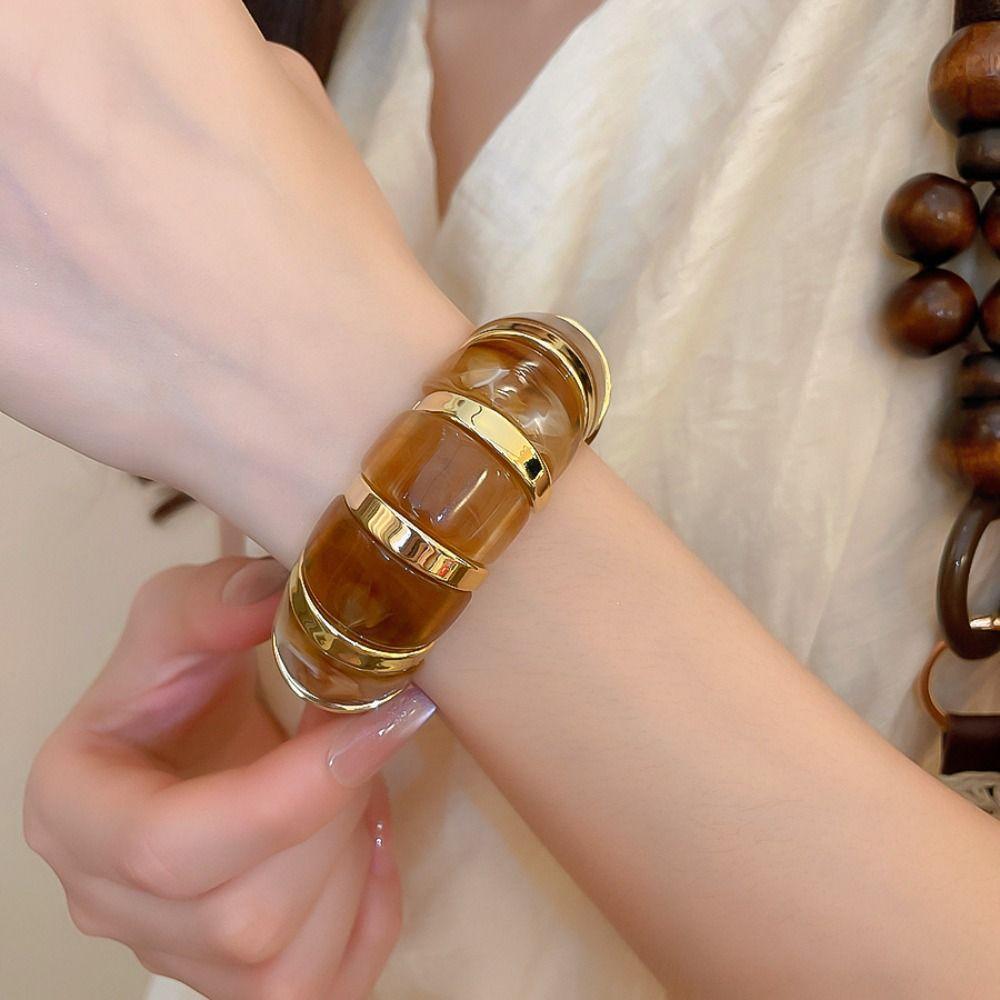 Resin Acrylic Bangle Europe American Style Exaggerated Bracelet Exaggerated Elastic Bracelet Gift