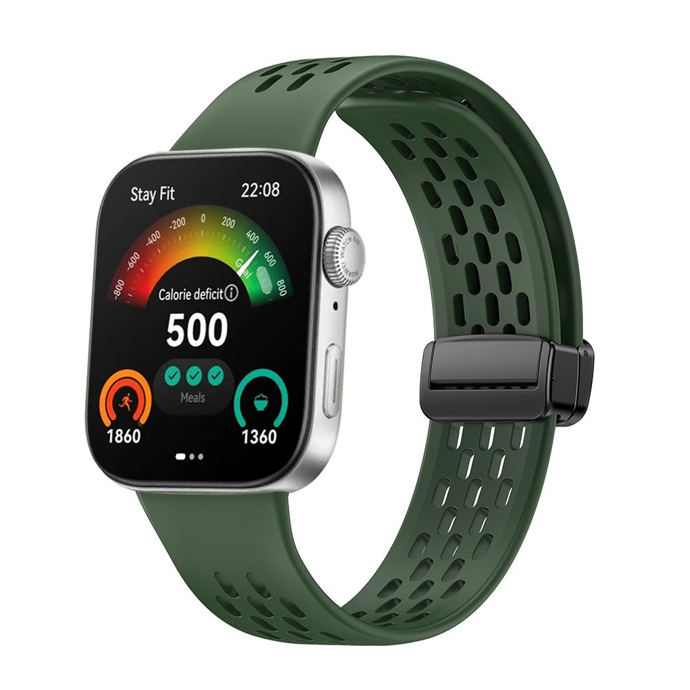Магнитная складная пряжка Браслет для HUAWEI WATCH FIT 3 Спортивный дышащий силиконовый ремешок Замена ремешка Браслет