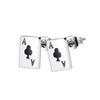 Stainless Steel Stud Earrings for Women Men Poker Queen of Red Hearts Dice Hoops Earrings Piercing Jewelry Accessories Casino