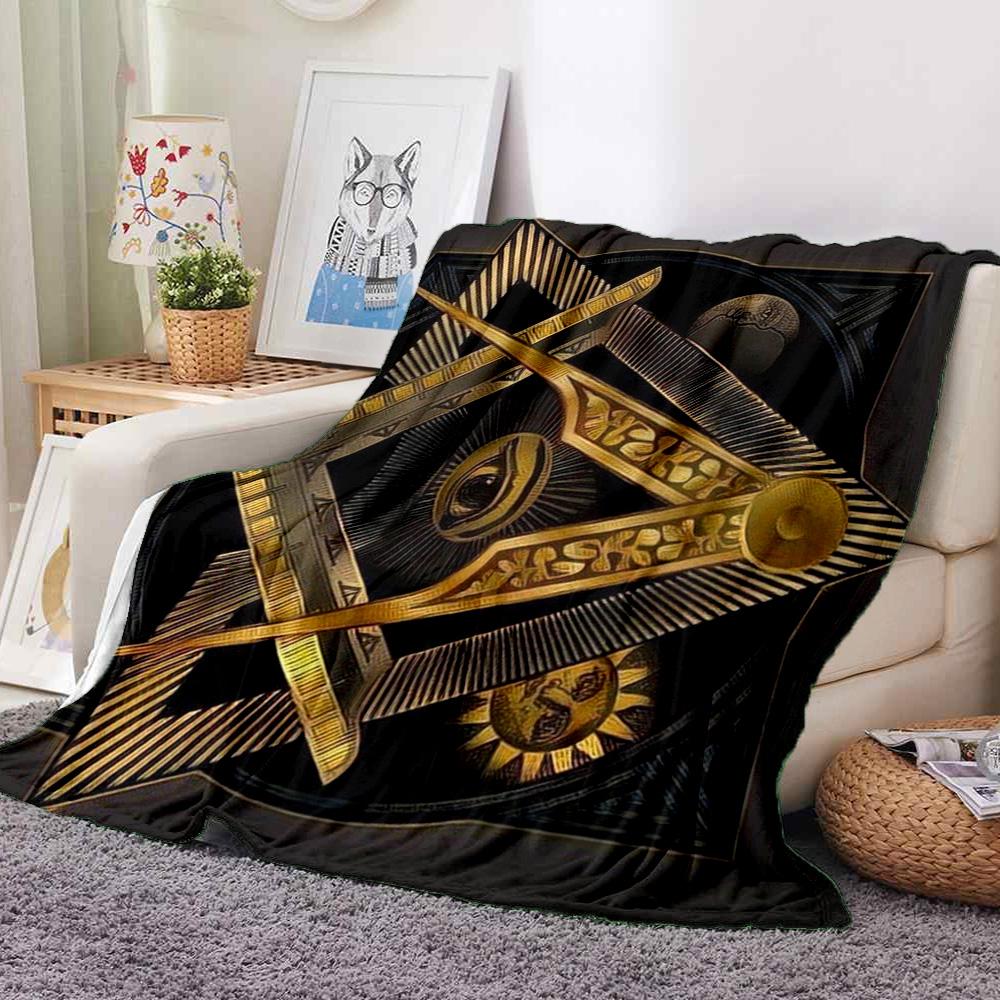 Masonic Symbols Flannel Blanket Throw Blanket Soft Warm Sofa Bed Camping Car home Decor Unique Christmas Gift C9302034
