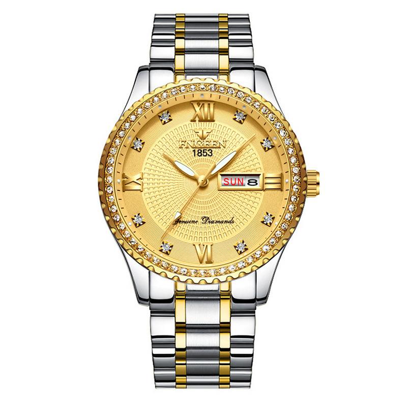 Лучший бренд, мужские часы из нержавеющей стали, светящиеся водонепроницаемые мужские часы, роскошные мужские часы с кристаллами